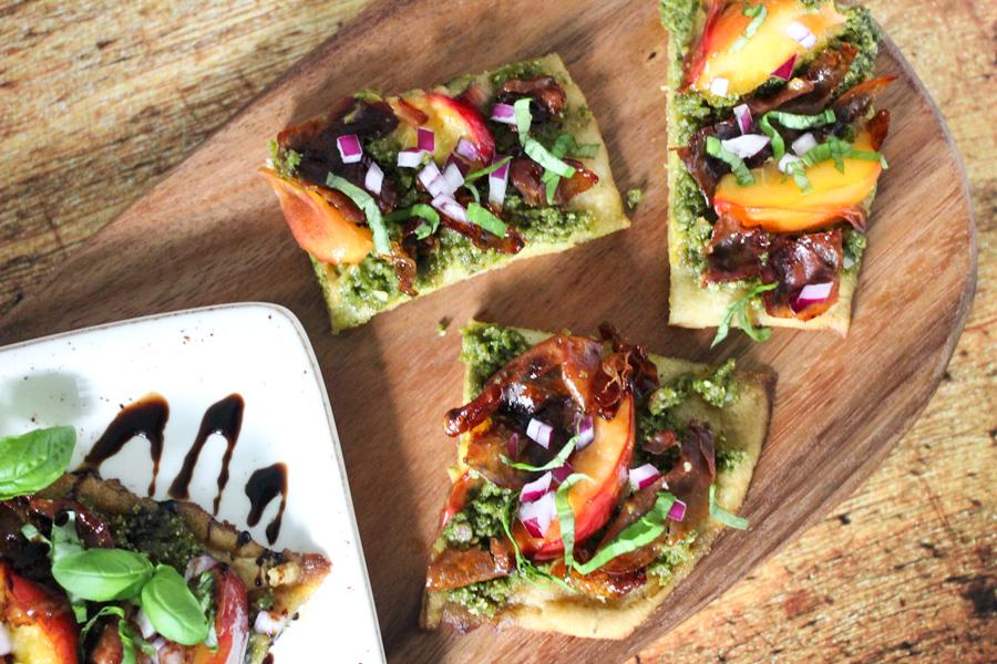 Nectarine And Prosciutto Paleo Pizza