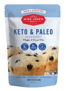 Miss Jones Baking Keto Blueberry Muffin Mix - Gluten Free, Low Carb, No Sugar Added, Naturally Sweetened Desserts & Treats